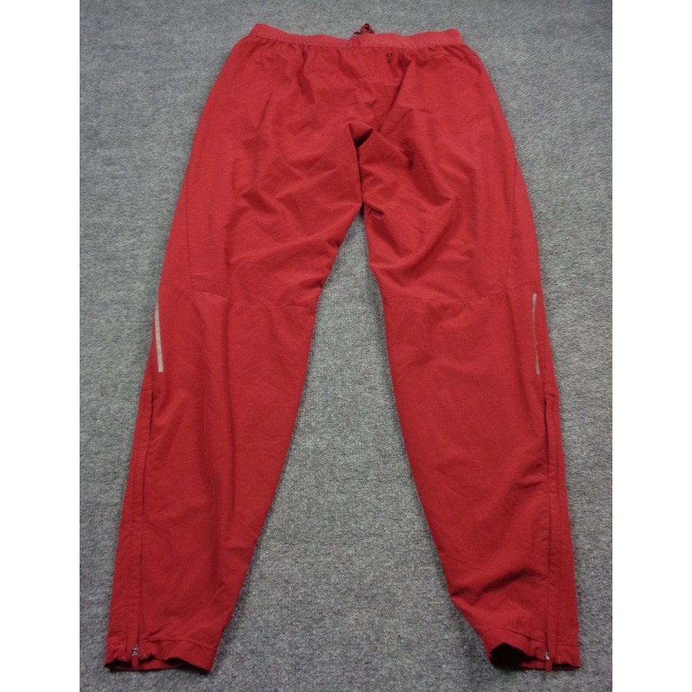 Nike Running Pants Mens M Red Elite Dri-Fit Activewear Joggers Ankle Zip